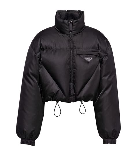 prada lightweight down jacket|prada black cropped puffer jacket.